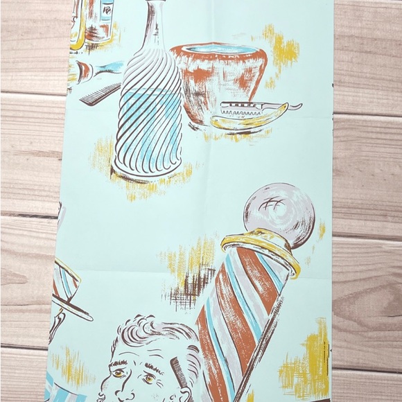Vintage Wallpaper Sample Handprint by Warner 41932 “Barber Shop” Print Theme - Picture 2 of 9